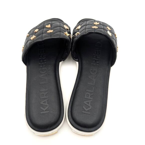 Karl Lagerfeld Paris Carenza Studded Slide Sandal Women's Black Sz US8.5M EU39 - Picture 8 of 10